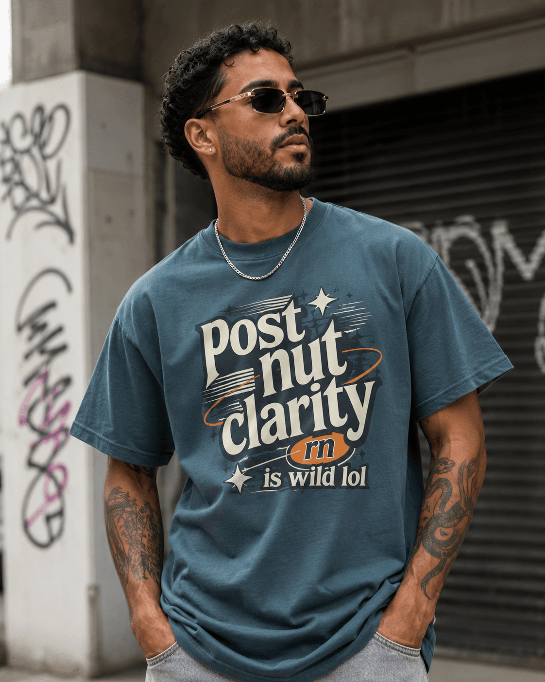 post nut clarity tee model photo